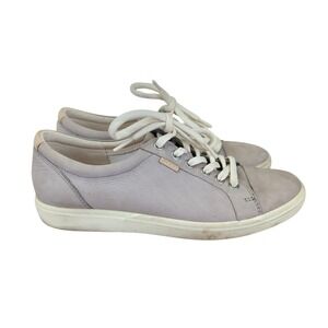 Ecco Women's Soft 7 Sneaker Gray Leather Casual Comfort Shoes 8-8.5 EU 39 Nubuck